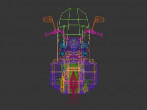 low poly motorcycle 05 3D Model