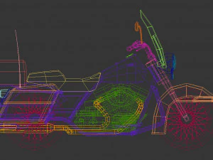 low poly motorcycle 05 3D Model