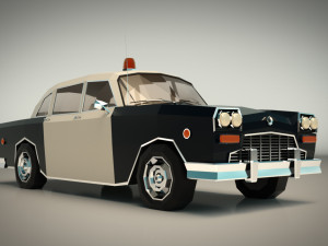 low poly police car 3D मॉडल