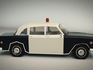 low poly police car 3D मॉडल