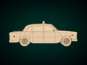 low poly police car 3D मॉडल