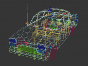 low poly police car 3D मॉडल