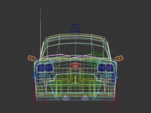 low poly police car 3D मॉडल