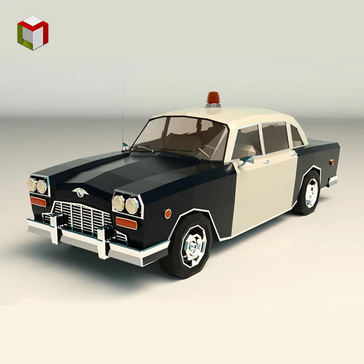 low poly police car 3D Model .c4d .max .obj .3ds .fbx .stl .blend