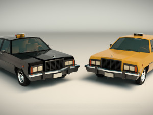 low poly taxi cab 02 Modèle 3D