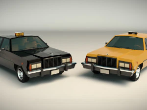 low poly taxi cab 02 3D Model