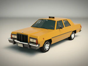 low poly taxi cab 02 3D Model