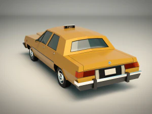 low poly taxi cab 02 3D Model
