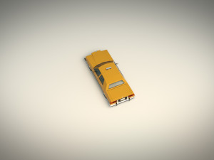 low poly taxi cab 02 Modèle 3D