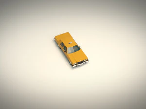 low poly taxi cab 02 3D Model