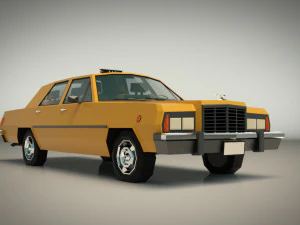 low poly taxi cab 02 3D Model