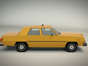 low poly taxi cab 02 Modèle 3D