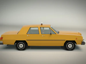 low poly taxi cab 02 3D Model