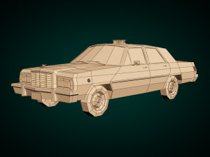 low poly taxi cab 02 Modèle 3D