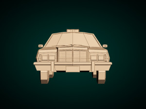 low poly taxi cab 02 Modèle 3D
