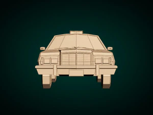 low poly taxi cab 02 3D Model
