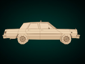 low poly taxi cab 02 Modèle 3D
