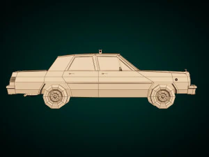 low poly taxi cab 02 3D Model