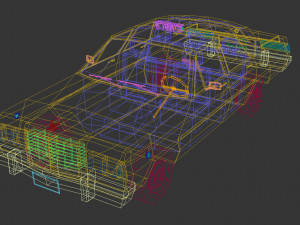 low poly taxi cab 02 Modèle 3D