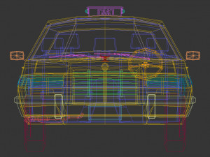low poly taxi cab 02 Modèle 3D