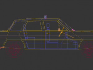 low poly taxi cab 02 Modèle 3D