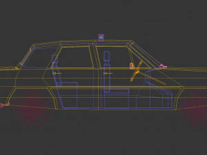 low poly taxi cab 02 3D Model