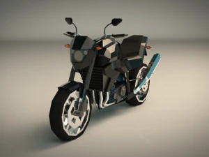 motocykl low-poly 06 Model 3D