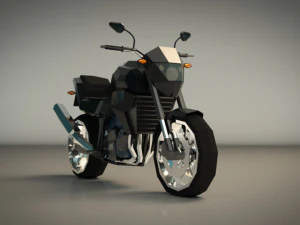 motocykl low-poly 06 Model 3D