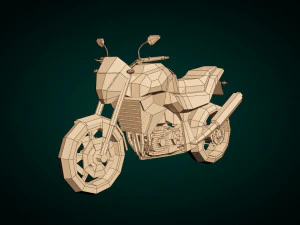 motocykl low-poly 06 Model 3D