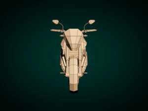 motocykl low-poly 06 Model 3D