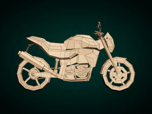 motocykl low-poly 06 Model 3D