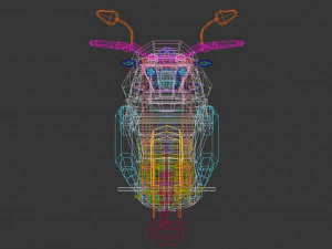 motocykl low-poly 06 Model 3D