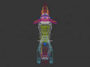motocykl low-poly 06 Model 3D