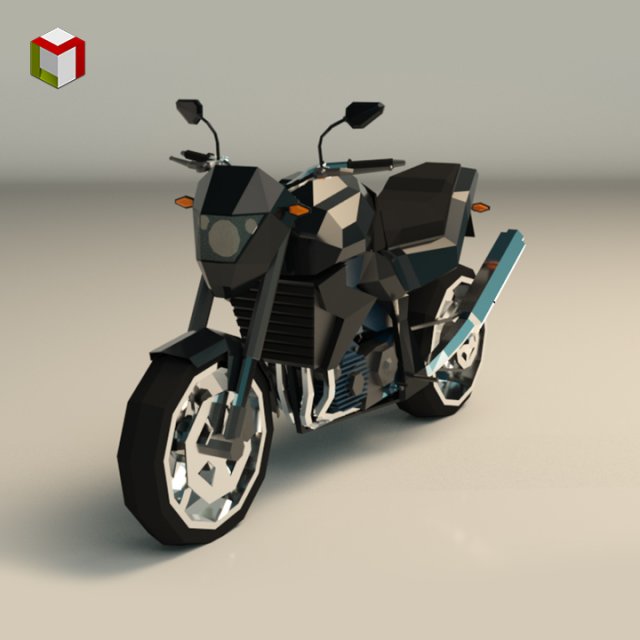 low poly motorcycle 06 Modelo 3D .c4d .max .obj .3ds .fbx .stl .blend 
