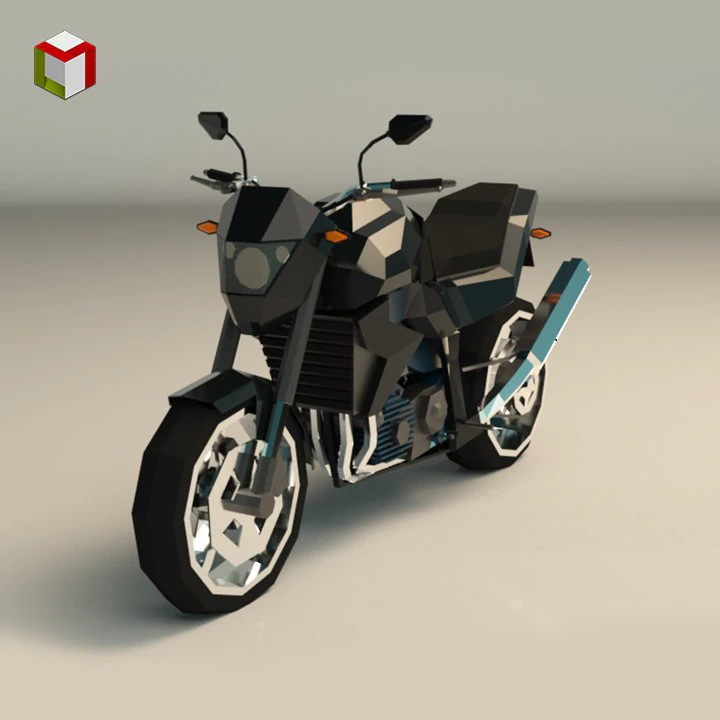 motocykl low-poly 06 Model 3D .c4d .max .obj .3ds .fbx .stl .blend 