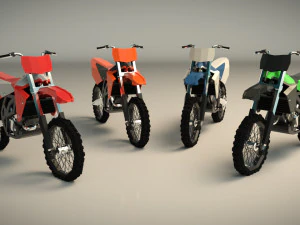 low poly dirt bike 01 3D Model