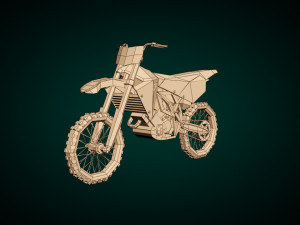 low poly dirt bike 01 Modèle 3D