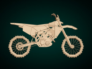 low poly dirt bike 01 Modèle 3D