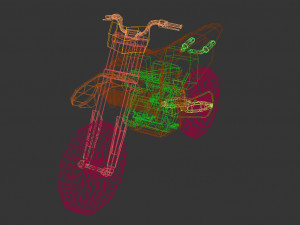 low poly dirt bike 01 Modèle 3D