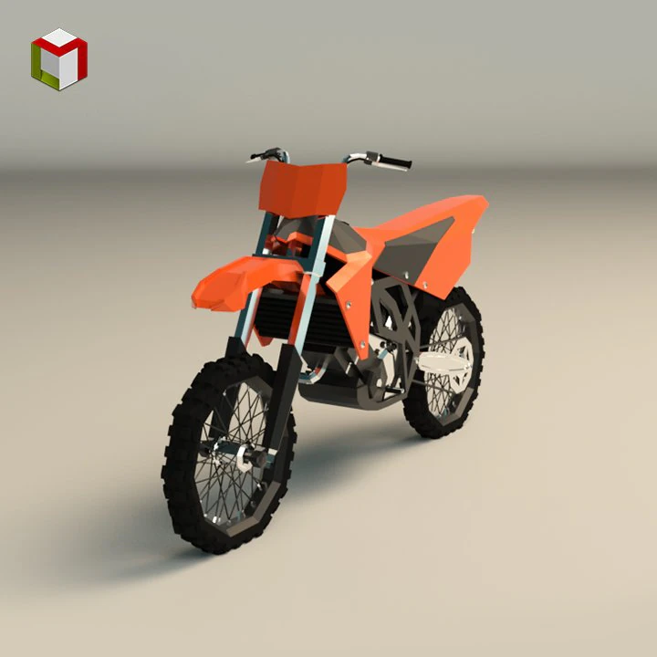 low poly dirt bike 01 3D Model .c4d .max .obj .3ds .fbx .stl .blend 