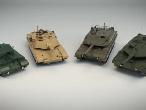 low poly tank pack 01 3D Model