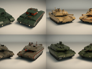 low poly tank pack 01 Modelo 3D