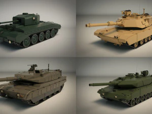 low poly tank pack 01 3D Model