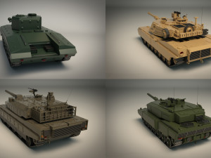 low poly tank pack 01 Modelo 3D