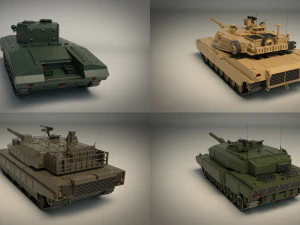 low poly tank pack 01 3D Model