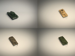 low poly tank pack 01 Modelo 3D