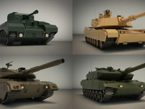 low poly tank pack 01 3D Model