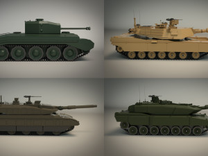 low poly tank pack 01 Modelo 3D
