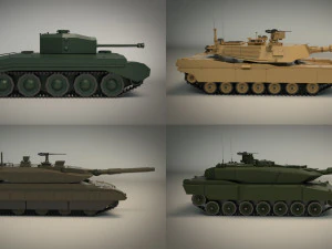 low poly tank pack 01 3D Model