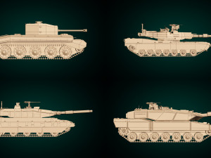 low poly tank pack 01 Modelo 3D